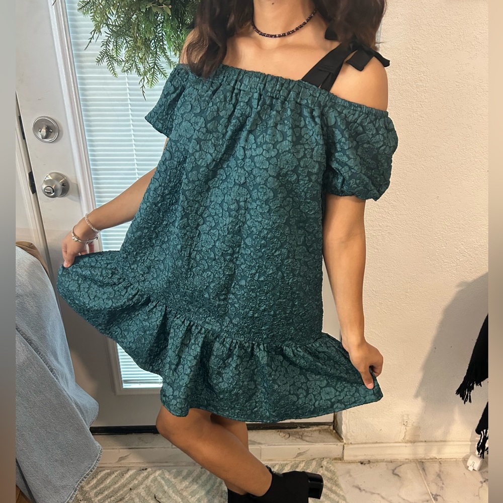 GB Girls Off the Shoulder Dress Teal
